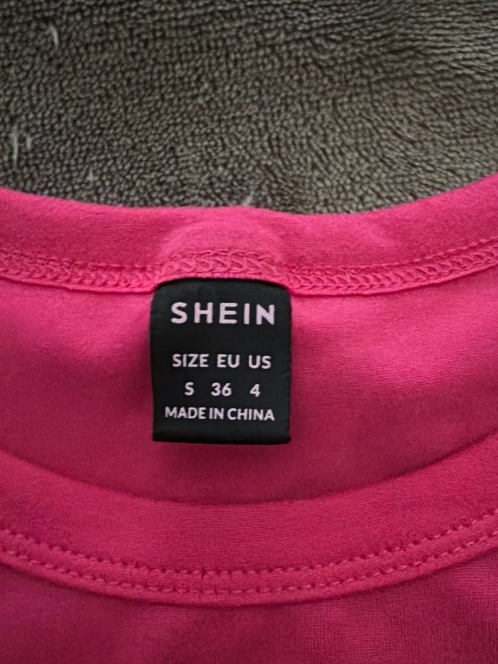 SHEIN Vibrant Pink Crewneck Tee